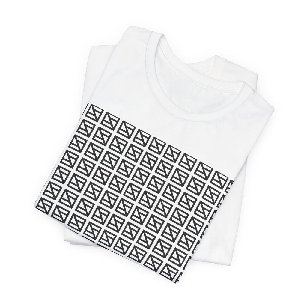 Minimalist Black Grid Graphic Tee – Modern Geometric Pattern T-Shirt