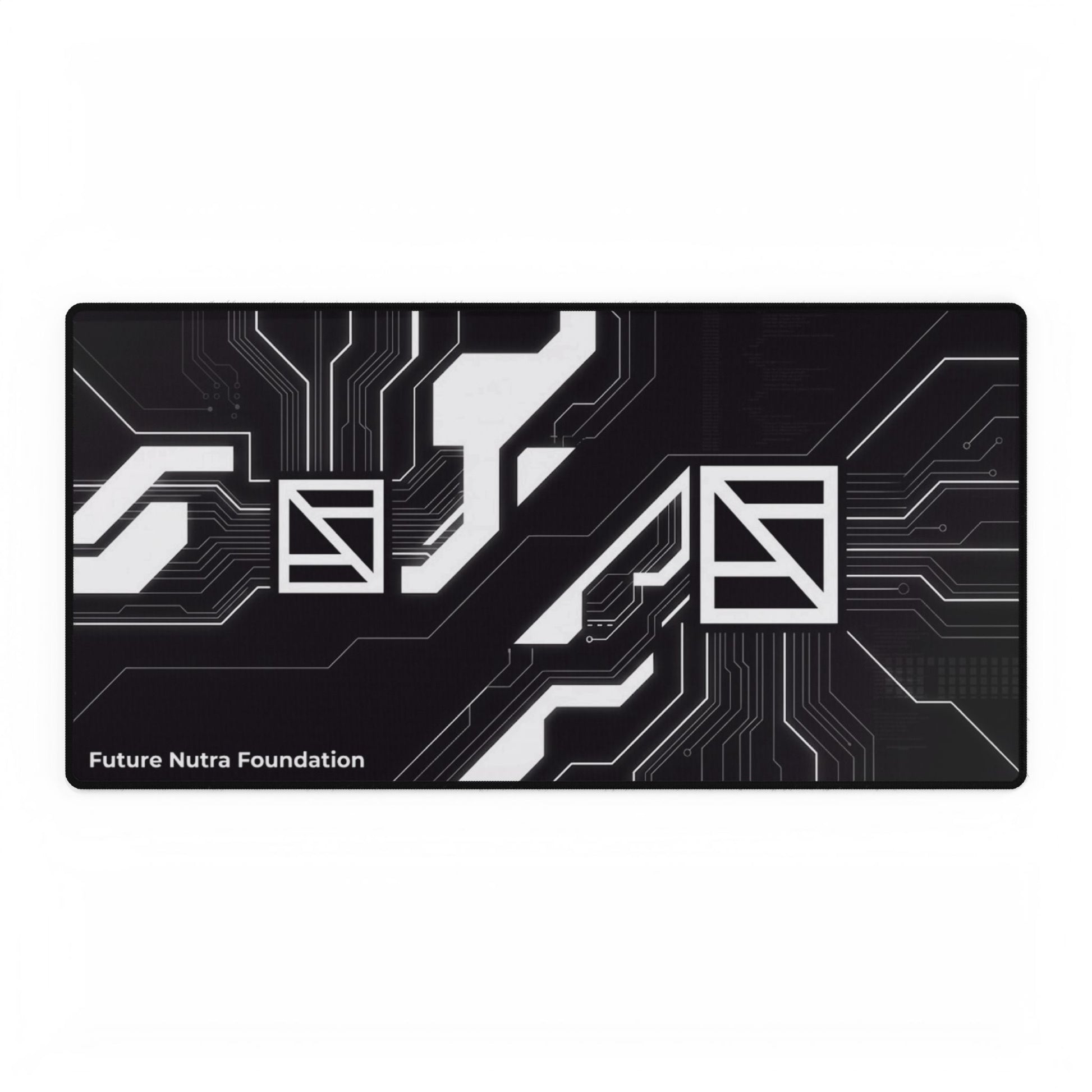 Futuristic Circuit Desk Mat — Black Gaming/Workstation Mousepad