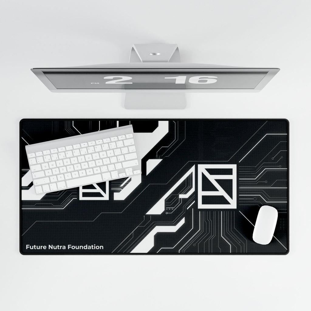 Futuristic Circuit Desk Mat — Black Gaming/Workstation Mousepad