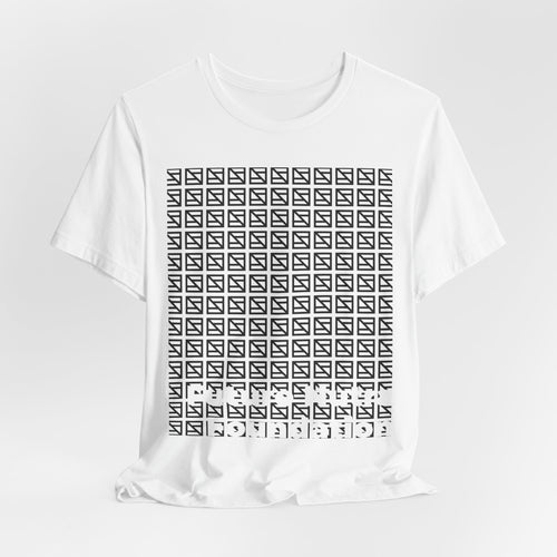 Minimalist Black Grid Graphic Tee – Modern Geometric Pattern T-Shirt