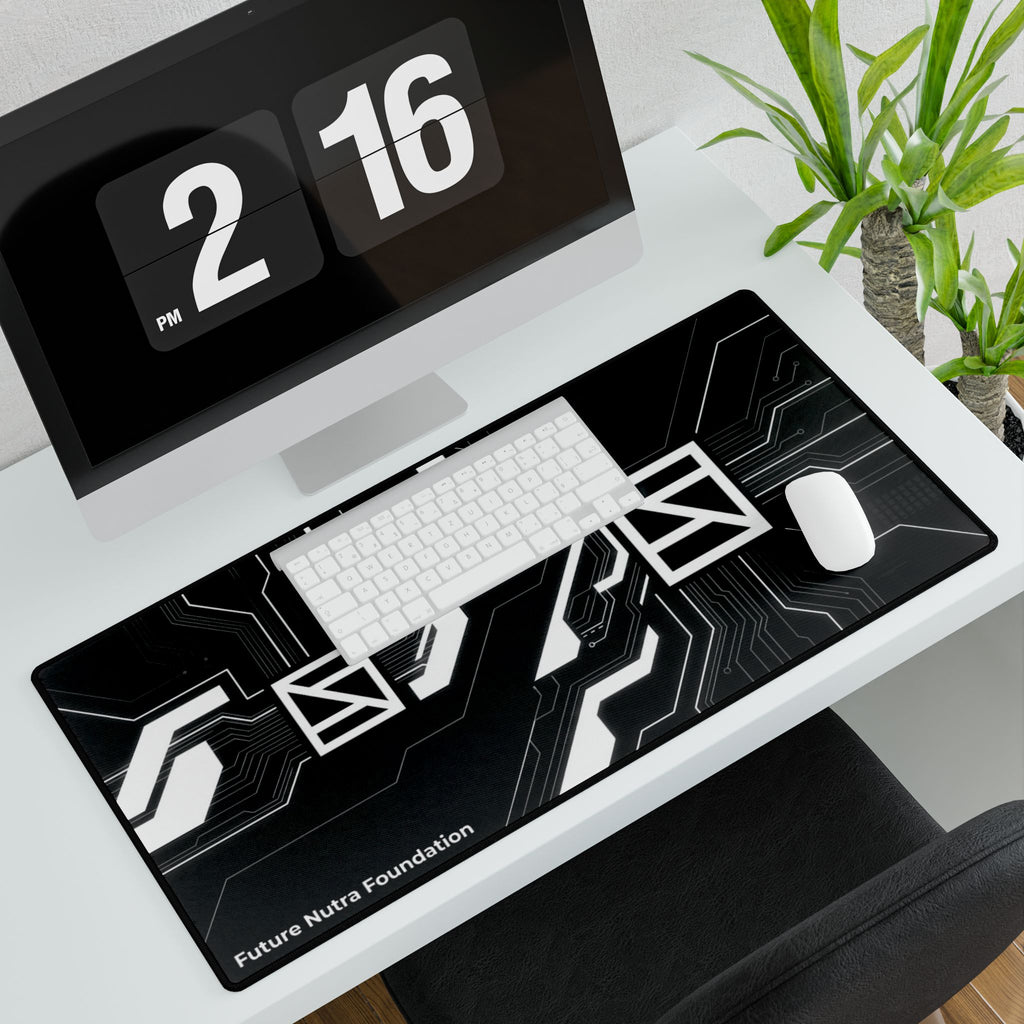 Futuristic Circuit Desk Mat — Black Gaming/Workstation Mousepad